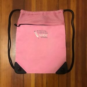 Pink Drawstring Bag